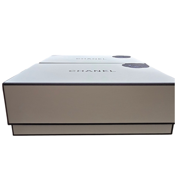 Chanel Gift Boxes With Black Camelia Flower Stickers And Tissue Paper - Picture 2 of 2